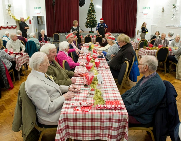 A Christmas meal at a Royal Voluntary Service lunch club