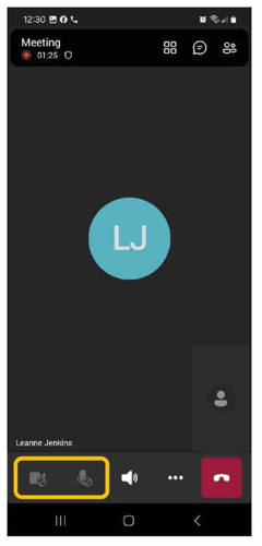 Screengrab of a Teams instruction from a mobile phone