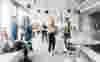 A modern image showing employees in an office location showing the sense of movement 
