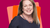 Royal Voluntary Service consultant Sheena Hales against a colourful background graphic