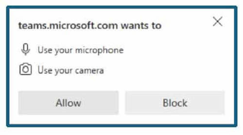 Screen grab of a Microsoft Teams instruction