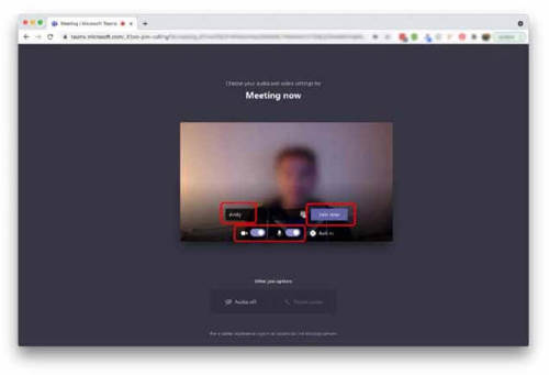 Screengrab of a Teams meeting