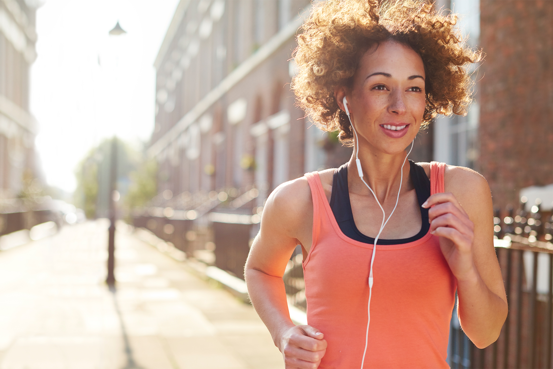 Woman jogging taking part in Step Up! for Royal Voluntary Service