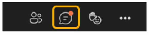 Screengrab from a Teams meeting Chat box instruction
