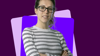 Royal Voluntary Service consultant Laura Perez against a colourful background graphic
