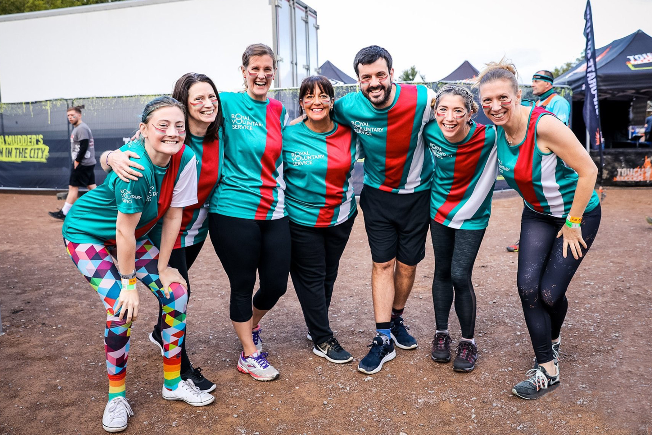 A group of Royal Voluntary Service fundraisers at a Tough Mudder