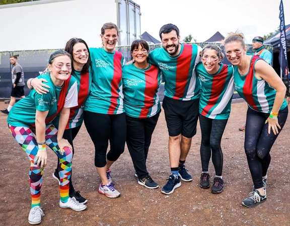 A group of Royal Voluntary Service fundraisers at a Tough Mudder
