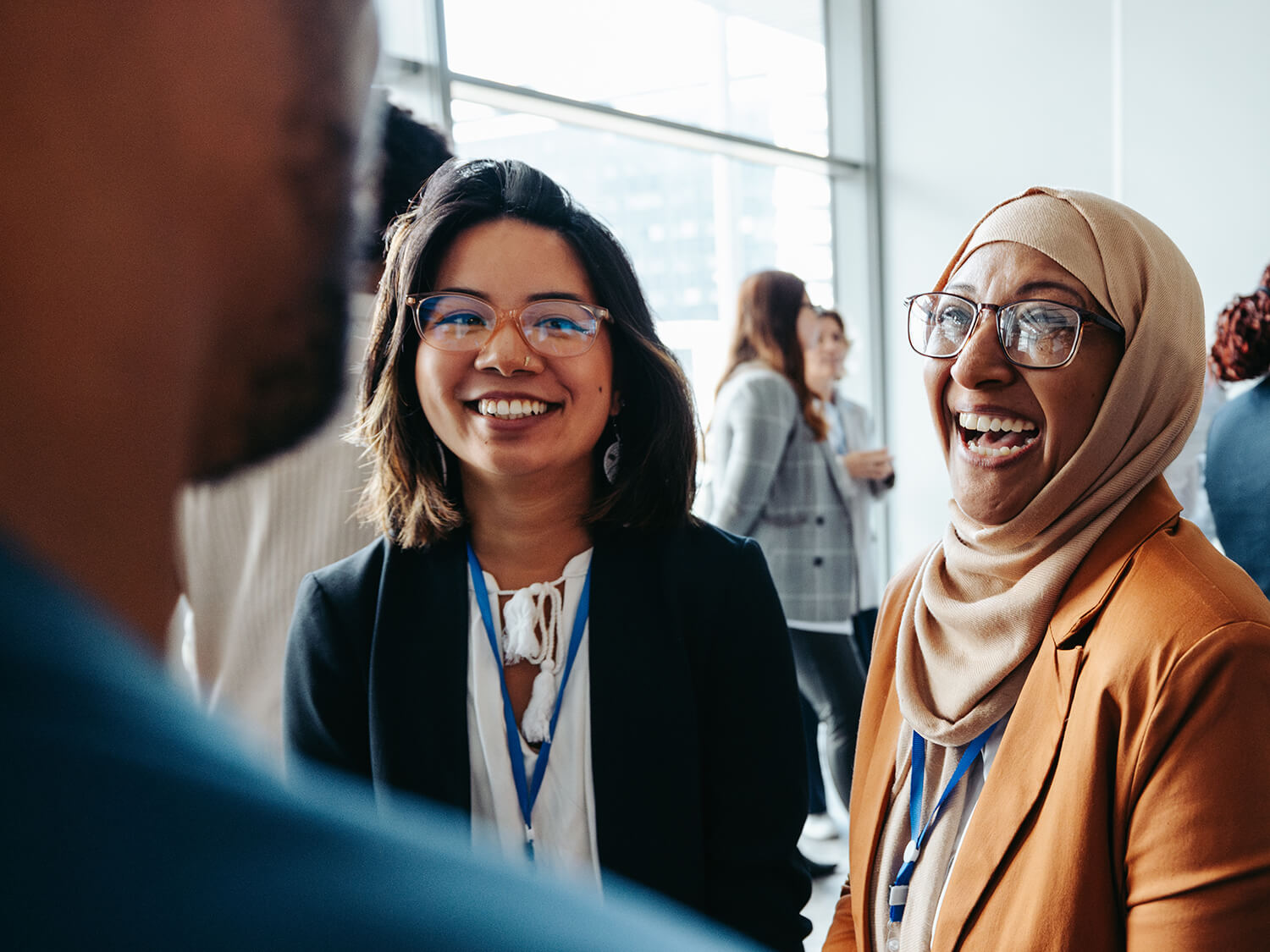 A group of work colleagues in an informal setting 