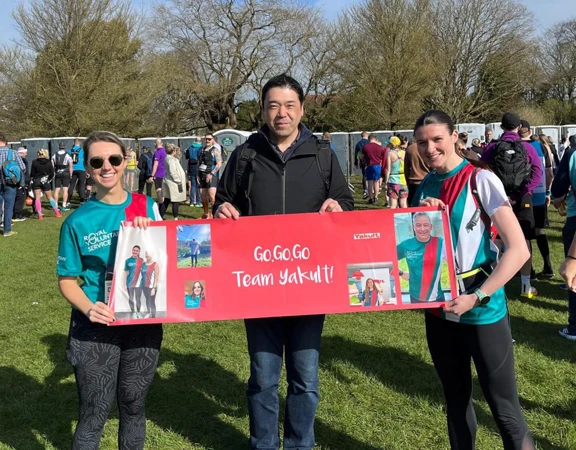 A group of Yakult employees at the Brighton Marathon 2024